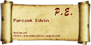 Parczek Edvin névjegykártya